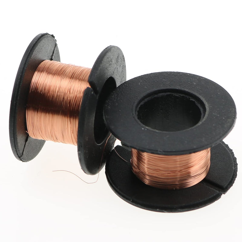 [Australia - AusPower] - Magnet Wire LUORNG 2pcs Copper Wire Magnet Winding Wire 0.1mm Diameter 10 Meters Length Copper Soldering Wire Maintenance Jump Line DIY Electromagnet Technology Making 