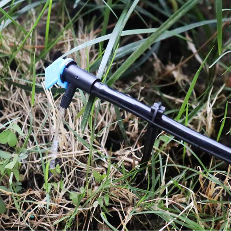 [Australia - AusPower] - Lxcom Lighting 100 Pack 2 GPH Flag Dripper Emitter Drip Emitters 8L/H Irrigation Emitter Sprinkler Drippers System Parts Connect 4mm/7mm Hose for Lawn Vegetables Garden (Blue) 