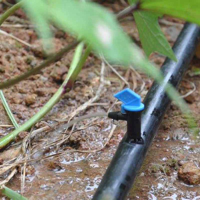 [Australia - AusPower] - Lxcom Lighting 100 Pack 2 GPH Flag Dripper Emitter Drip Emitters 8L/H Irrigation Emitter Sprinkler Drippers System Parts Connect 4mm/7mm Hose for Lawn Vegetables Garden (Blue) 
