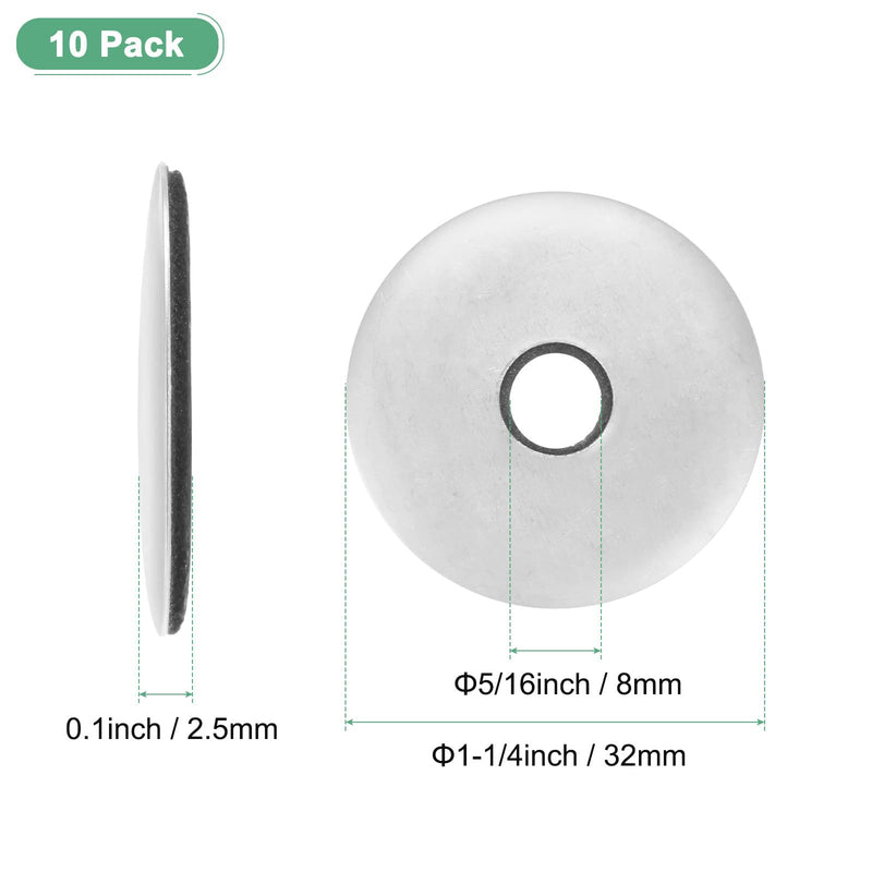 [Australia - AusPower] - 10-Pack EPDM Bonded Sealing Rubber Washers, 304 Stainless Steel 5/16" x 1-1/4" OD Neoprene Rubber Washers Gasket for Bolts/Screws/Machinery/Ships/Roof 5/16" x 1-1/4" 10 