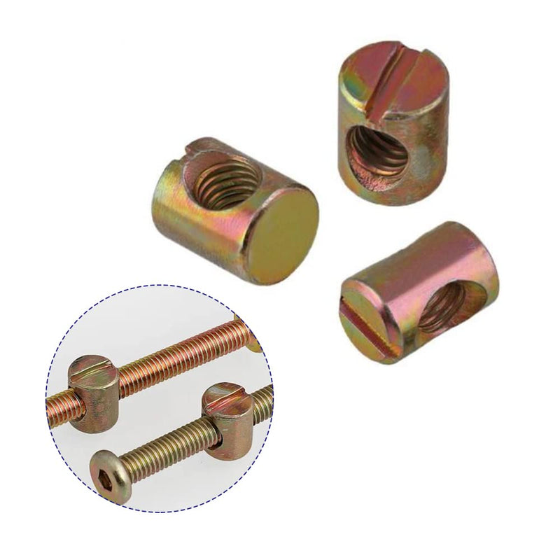 [Australia - AusPower] - 72PCS Metric M6 Barrel Bolts Cross Dowel Slotted Nuts Furniture Nuts,M6 x 11mm/12mm/13mm/15mm/20mm Nuts Kit for Beds Crib Chairs M1-056-kit 