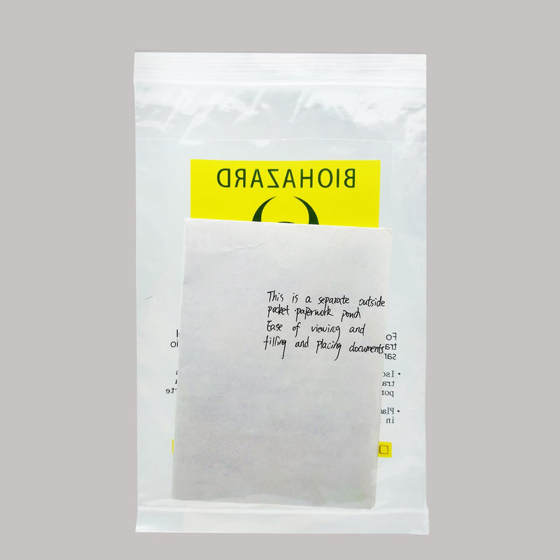 [Australia - AusPower] - Biohazard Bags 6x9in/15x25cm,Specimen Bags with Biohazard Logo Printing, Lab Sample Bag with Pocket Pouch (Yellow 50pcs) Yellow 50Pack 6x9in/15x25cm 