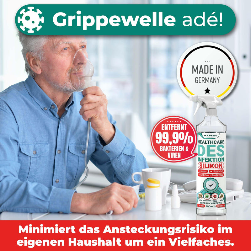 [Australia - AusPower] - Mapeau CPAP Disinfectant Spray, 500 ml Odourless Silicone Disinfectant for CPAP Cleaner and Oxygen Accessories Made of Silicone, Rubber, Plastic 0,5 L 