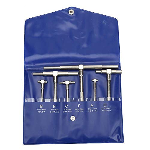[Australia - AusPower] - Telescopic Gauge Set, 8mm-150mm Adjustable Inner Diameter Gauge, 6pcs Telescopic Micrometer Kit Gauges Measuring Tool Gauges Plastigauge Dial Bore Gauge 
