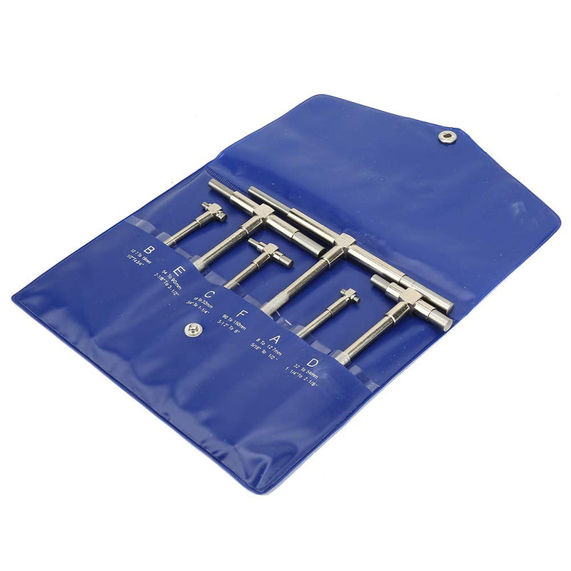 [Australia - AusPower] - Telescopic Gauge Set, 8mm-150mm Adjustable Inner Diameter Gauge, 6pcs Telescopic Micrometer Kit Gauges Measuring Tool Gauges Plastigauge Dial Bore Gauge 