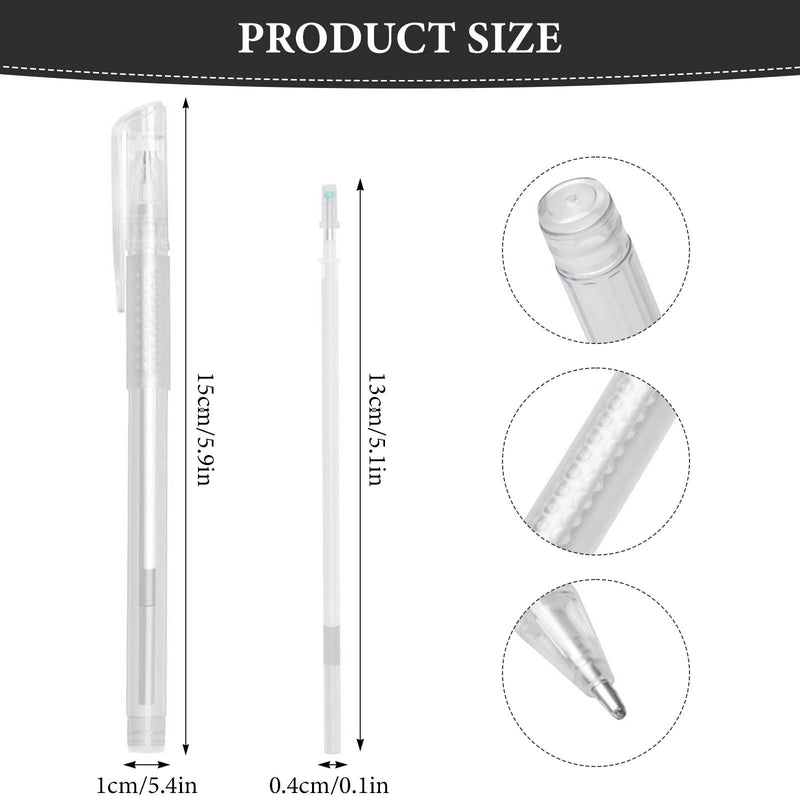[Australia - AusPower] - Pack of 2 Skin Markers, Surgical Skin Marker, Permanent Make Up Pen, Tattoo Piercing Positioning Pen, Eyebrow Pen, with 3 Refills, for Eyebrows, Lips, Body Art (White) White 