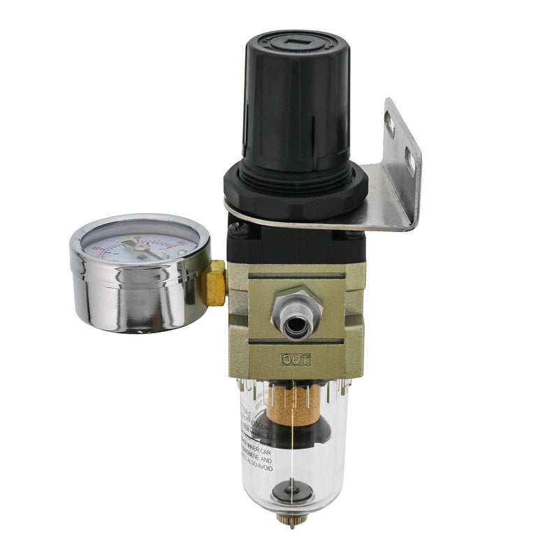 [Australia - AusPower] - Master Airbrush Heavy Duty Premium - True Diaphragm Mini Regulator with Gauge and Water Trap Filter, Fits Airbrush Compressors 