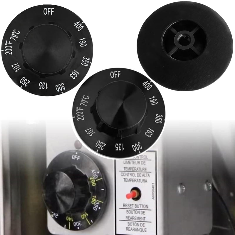 [Australia - AusPower] - MCAMPAS 2 Pack Control Valve Beige Pilot Dial Knob and 200-400°F Thermostat Knob for Fryers, Range, Braising 