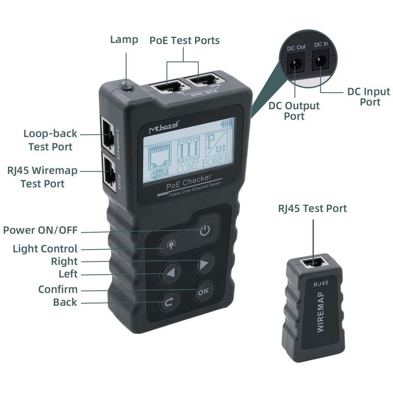 [Australia - AusPower] - Mcbazel Network Cable Tester, Ethernet Cable POE Tester for CAT5e/CAT6/CAT6a,for Tracker Underground Line Finder for Home Repair 
