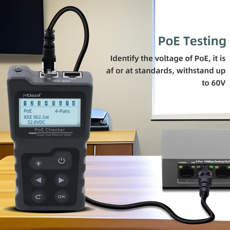 [Australia - AusPower] - Mcbazel Network Cable Tester, Ethernet Cable POE Tester for CAT5e/CAT6/CAT6a,for Tracker Underground Line Finder for Home Repair 