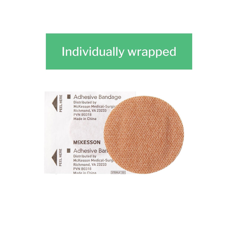 [Australia - AusPower] - McKesson Adhesive Bandages, Sterile, Fabric Spot, 1 in, 100 Count, 1 Pack 100 Count (Pack of 1) 
