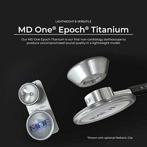 [Australia - AusPower] - MDF Instruments MD One Epoch Lightweight Titanium Stethoscope, Adult, Free-Parts-for-Life, White Tube, Cyprium Chestpiece-Headset, MDF777TCP29 