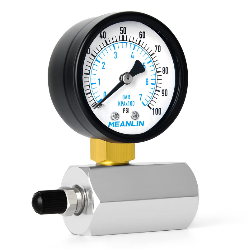[Australia - AusPower] - MEANLIN MEASURE 0-100Psi 2"Steel Double Graduated Air Test Pressure gauges, 3/4" FNPT Connection, -3-2-3% Accuracy Chrome Body 