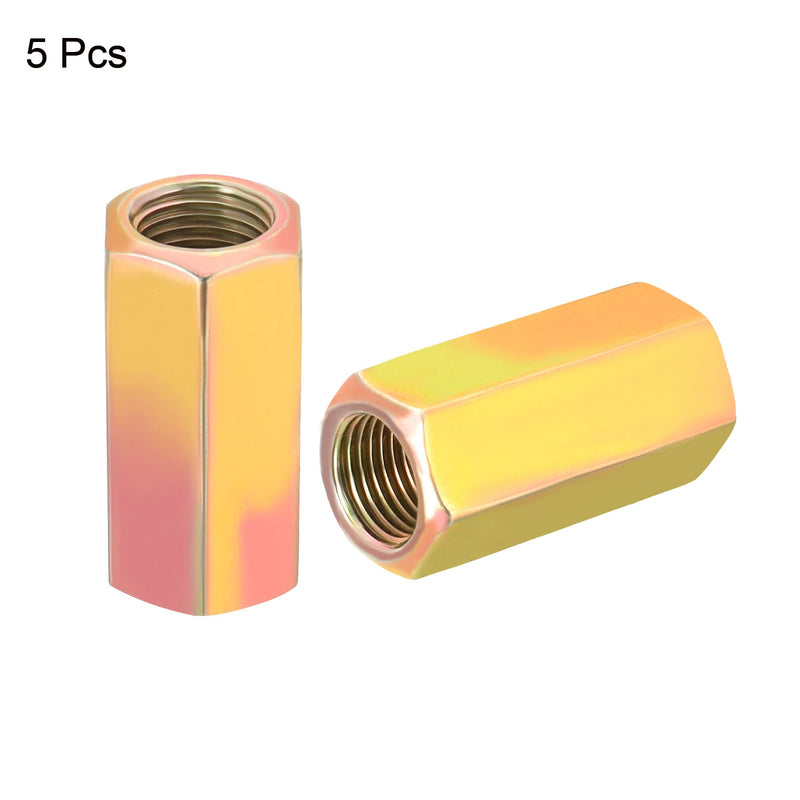 [Australia - AusPower] - MECCANIXITY Hex Coupling Nuts M10 x 1mm Fine Thread 30mm Length Sleeve Stud Rod Adapters Pipe Connectors Colorful Pack of 5 
