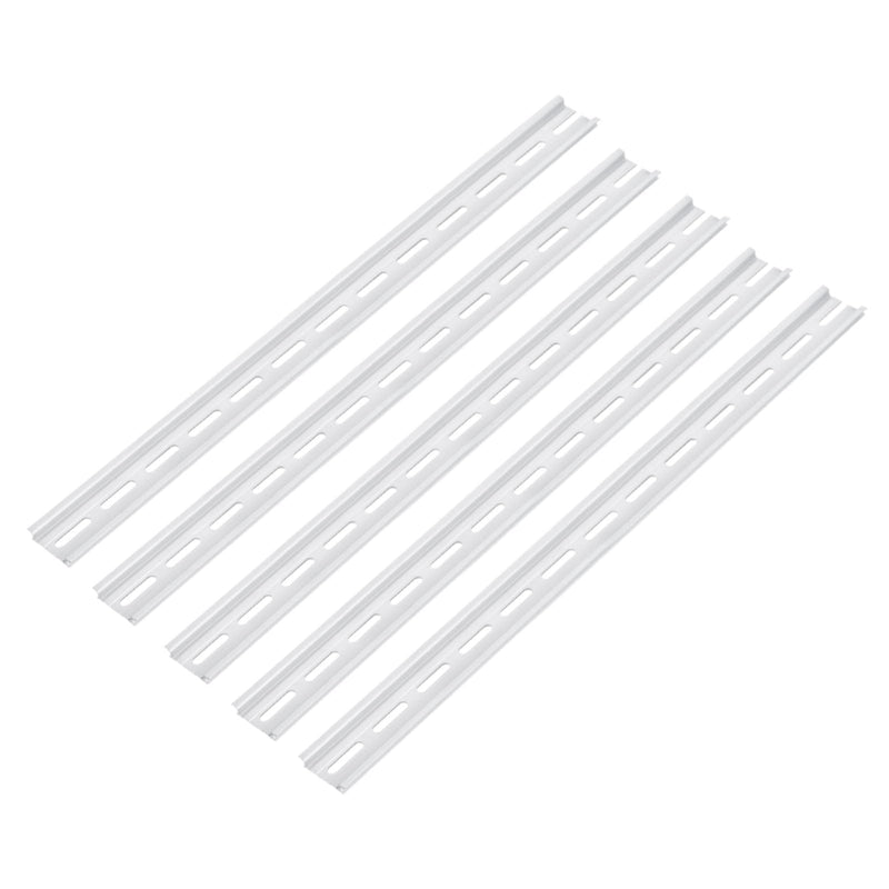 [Australia - AusPower] - MECCANIXITY DIN Rail Slotted Aluminum Mounting Guide 16 Inch x 1.4 Inch x 0.3 Inch for Equipment Installation Pack of 5 Pcs 