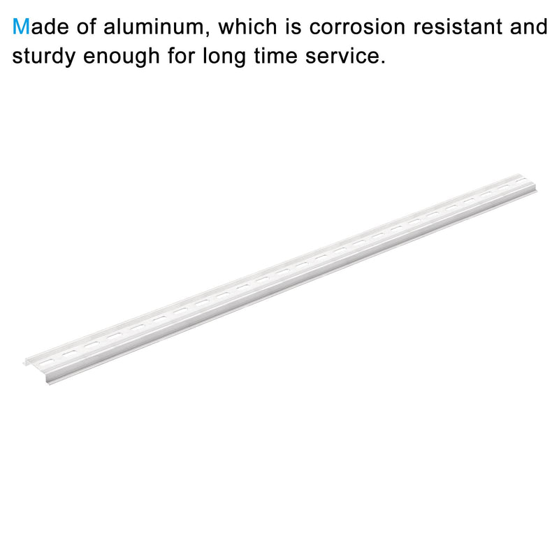 [Australia - AusPower] - MECCANIXITY DIN Rail Slotted Aluminum Mounting Guide 500mm Long 35mm Wide 7.5mm High Silver Tone Pack of 5 500mm x 35mm 