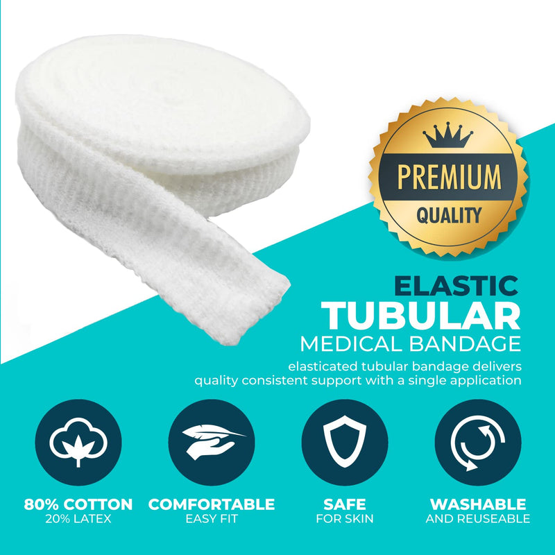 [Australia - AusPower] - Fix Tubular Net Bandage (Size 7) – 10 Yard Roll Stretches to 25 Yards - Plus Pair of Medical Scissors - Elastic Net Wound Gauze Dressing –Fits Large Thighs, Heads, Small Trunks Size 7 