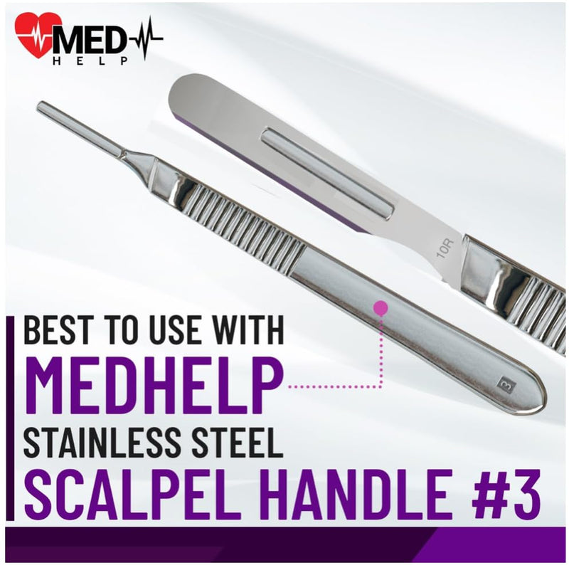 [Australia - AusPower] - 10r Blades Dermaplaning - Pack of 100 Dermaplane Blades 10r, High Carbon Steel Dermablade Blades Individually Packed, Disposable Surgical Scalpel Blades, Sterile #10r 