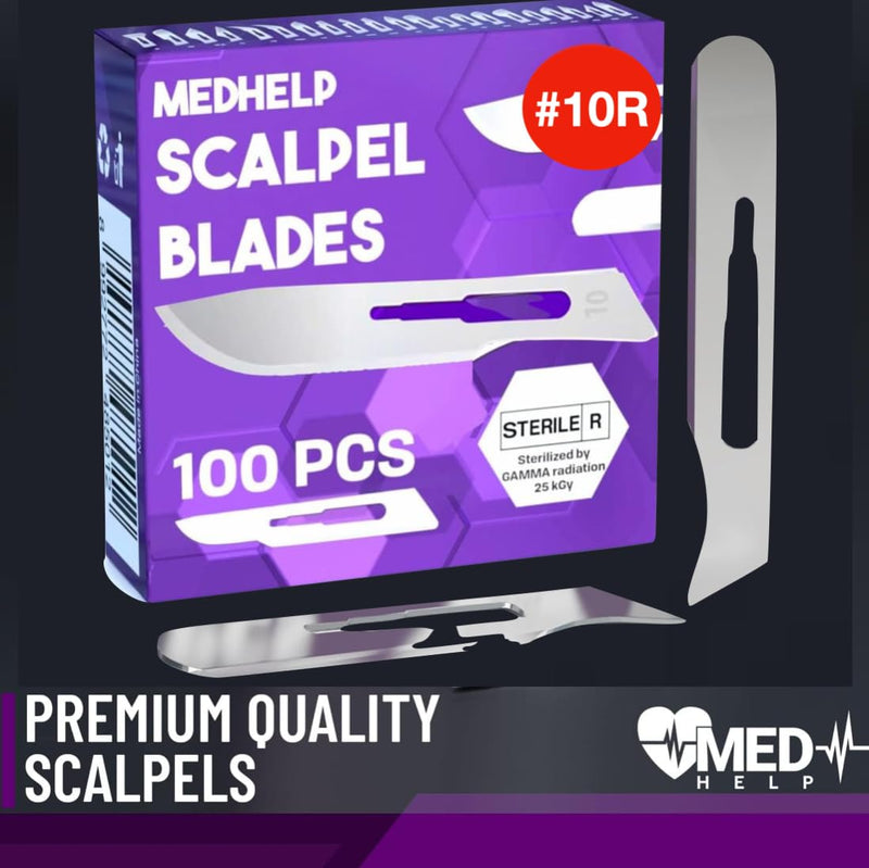 [Australia - AusPower] - 10r Blades Dermaplaning - Pack of 100 Dermaplane Blades 10r, High Carbon Steel Dermablade Blades Individually Packed, Disposable Surgical Scalpel Blades, Sterile #10r 