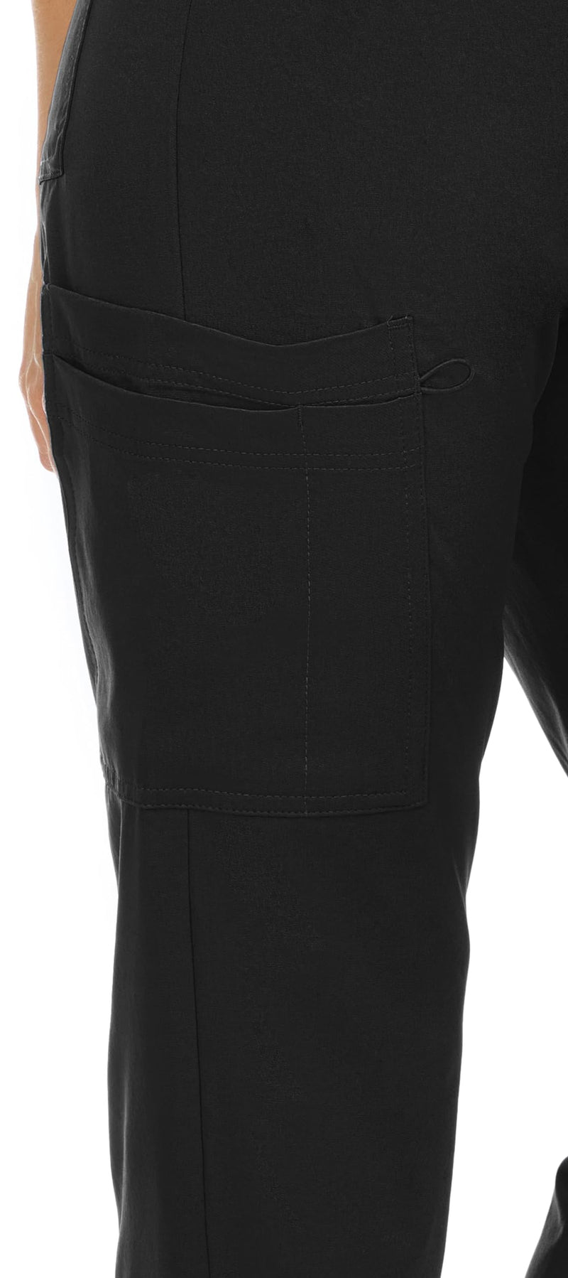 [Australia - AusPower] - Mini Marilyn Scrubs 4-Way Stretch Straight Leg Six Pocket Pants with Cargo Pockets Medium Black 