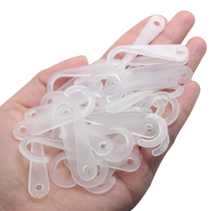[Australia - AusPower] - 200pcs Plastic Display J Hooks for Socks Clothing Retail Display Hanger Question Mark Hooks Suitable for Hats T-Shirts Shirts Towels Gloves Small Items, Transparent 