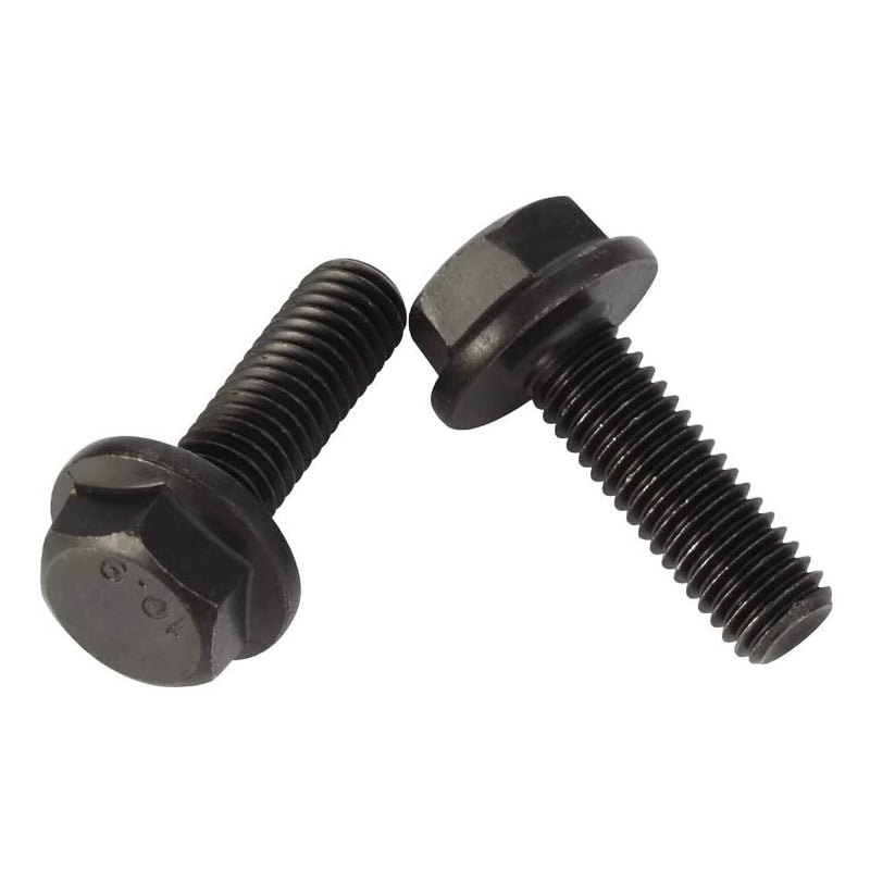 [Australia - AusPower] - M6 x 25mm Flanged Hex Head Bolts Flange Hexagon Screws, Full Thread, Alloy Steel, Black Oxide Finish, Quantity 25 M6-1.0 x 25mm 