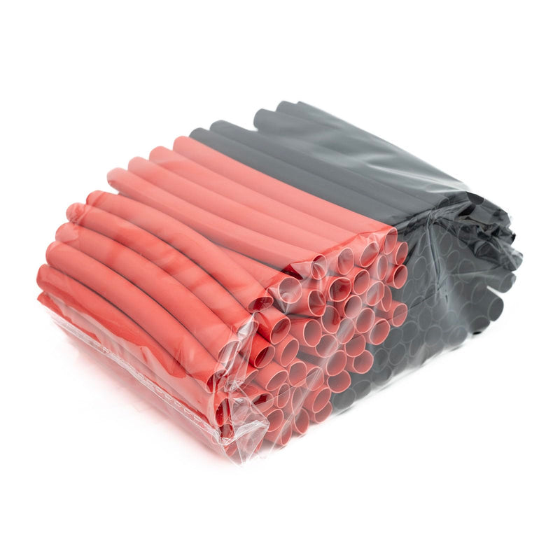 [Australia - AusPower] - 1/4" Heat Shrink Tubing - 3:1 Ratio Dual Wall Adhesive Lined, Marine Grade, Waterproof Insulation - Electrical Industrial Cable Wire Tube Wrap - 100PCS 1/4" Red + Black 