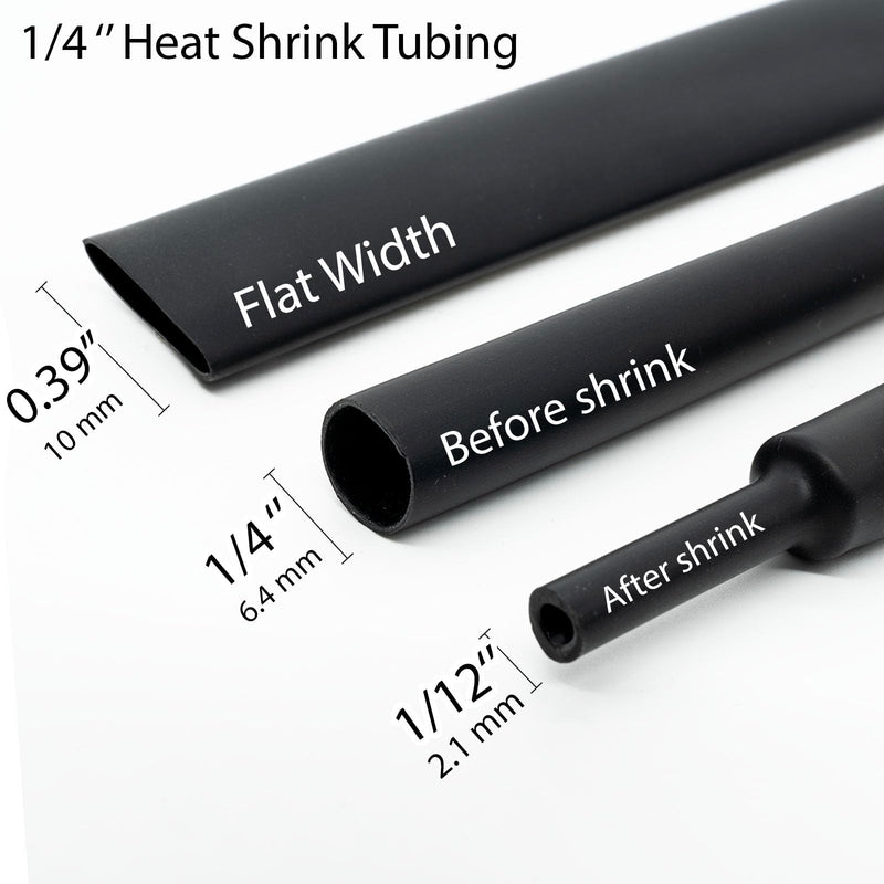 [Australia - AusPower] - 1/4" Heat Shrink Tubing - 3:1 Ratio Dual Wall Adhesive Lined, Marine Grade, Waterproof Insulation - Electrical Industrial Cable Wire Tube Wrap - 100PCS 1/4" Red + Black 