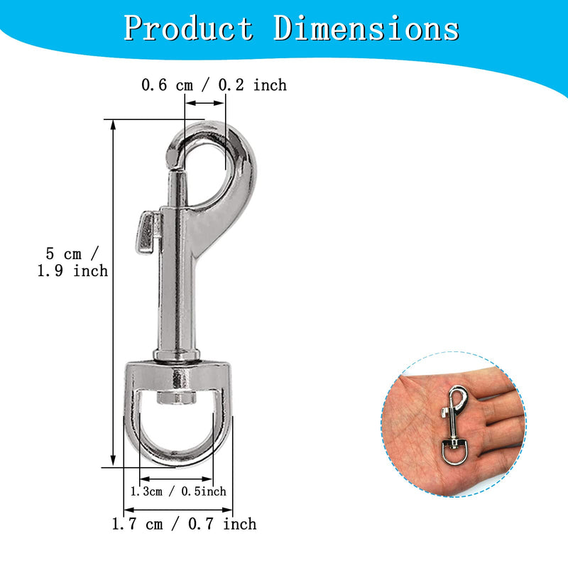 [Australia - AusPower] - 30 Pcs Trigger Clips Clasp, 1.9 inches Zinc Alloy Swivel Eye Snap Clip Hook for Dog Lead, Pet Leashes, Men Keyring, Key Chain, Hiking 