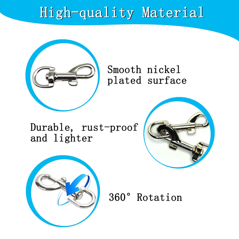 [Australia - AusPower] - 30 Pcs Trigger Clips Clasp, 1.9 inches Zinc Alloy Swivel Eye Snap Clip Hook for Dog Lead, Pet Leashes, Men Keyring, Key Chain, Hiking 