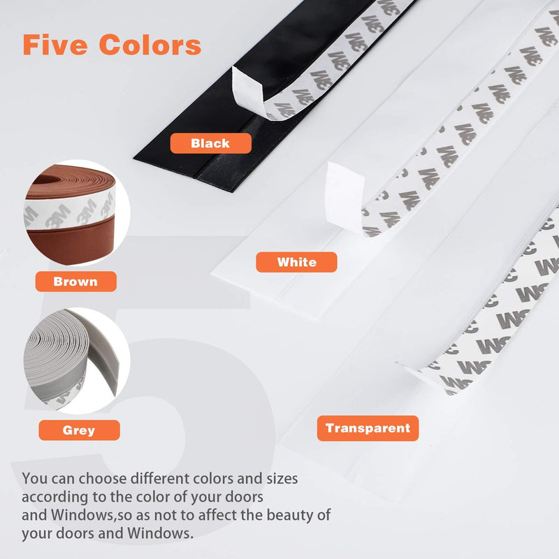 [Australia - AusPower] - 26 Feet Silicone Seal Strip, Door Weather Stripping Window Sealing Tape for Draft Stopper Adhesive Doors Windows and Shower Glass Gaps (Transparent, 25MM) TRANSPARENT 