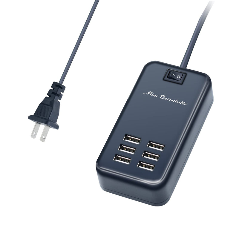 [Australia - AusPower] - USB Charger Station, 6 Port Desktop Charging Station for Multiple Devices, Wall Power Strip with Switch 