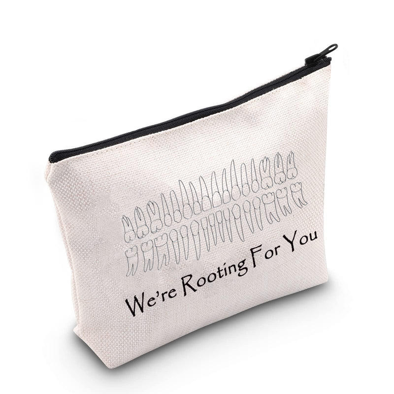 [Australia - AusPower] - MNIGIU Dentist Gift Bag Dentist Graduation Gift New Dentist Gift We’re Rooting for You Zipper Pouch Bag Dental Student Gift (Rooting For You) 