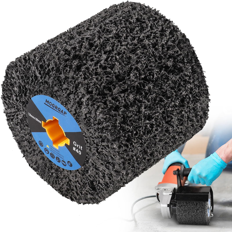 [Australia - AusPower] - MOGRQAP Sanding Roller Brush 120 x 100 x 19 mm Grit 40 Sanding Sleeves Sanding Roll Brush Sanding Rollers for Satin Machine Wood Metal Surface Polishing Körnung 40 