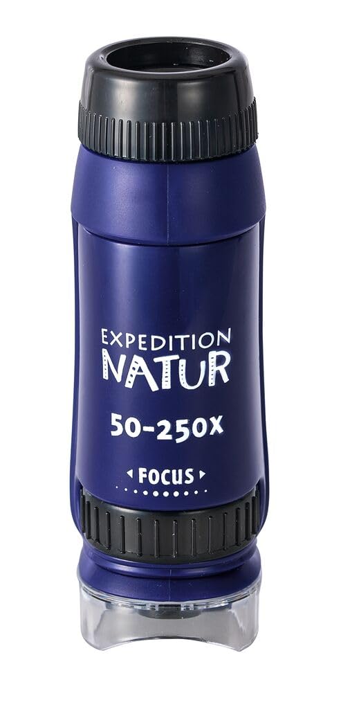 [Australia - AusPower] - moses. Expedition Natur Outdoor Pocket Microscope - Portable Microscope for Children with 50-250x Magnification, LED Light, Compact and Lightweight, Perfect for Outdoor Discoveries 