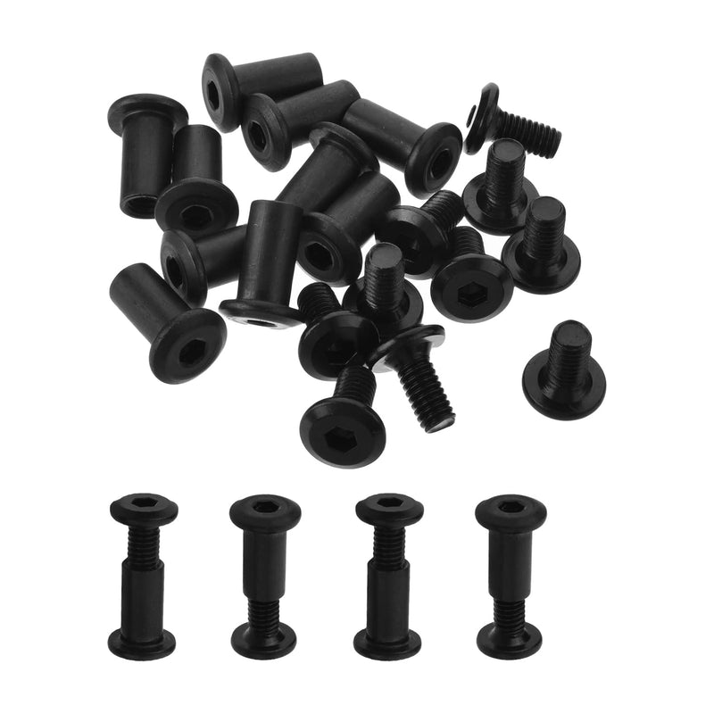 [Australia - AusPower] - MroMax M6 Binding Screws, M6 x 12mm Carbon Steel Binding Screws and Rivet Socket Cap Connecting for Binding Baby Bed Furniture, DIY Leather, Scrapbook and Photo Albums 10Pcs 