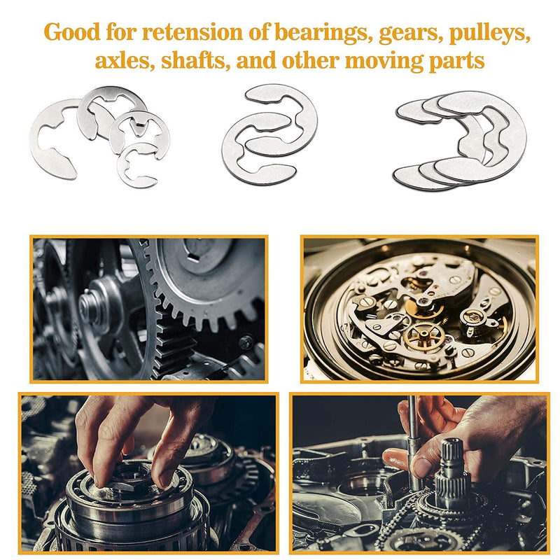 [Australia - AusPower] - MroMax 100Pcs External Circlips, M6 External Retaining Rings, 304 Stainless Steel E-Clip Retaining Shaft Snap Rings for Automobiles, Valves, Electrical and Bearings 100 