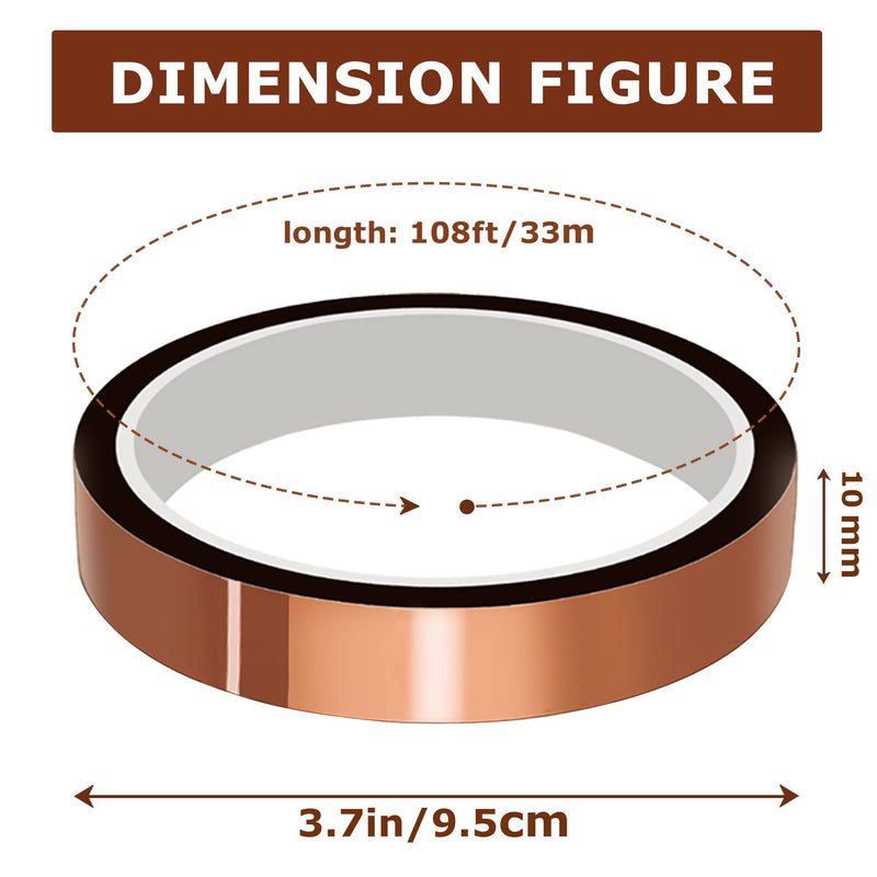 [Australia - AusPower] - MS WGO High Temperature Tape Heat Tape Heat Resistant Tape Heat Transfer Tape Heat Tape for Sublimation No Residue 10mm X 33m 108ft Brown 