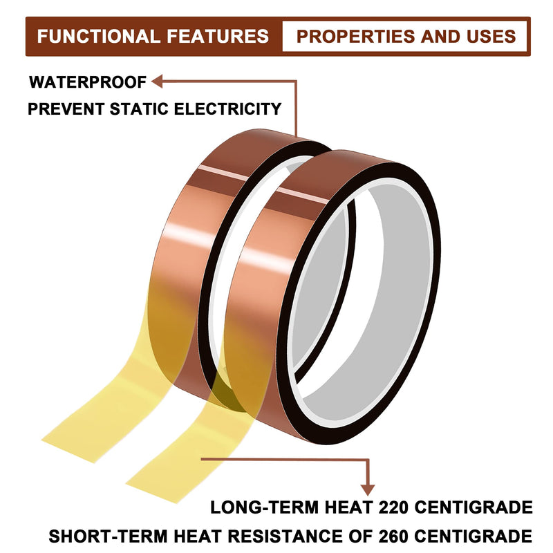 [Australia - AusPower] - MS WGO High Temperature Tape Heat Tape Heat Resistant Tape Heat Transfer Tape Heat Tape for Sublimation No Residue 10mm X 33m 108ft Brown 