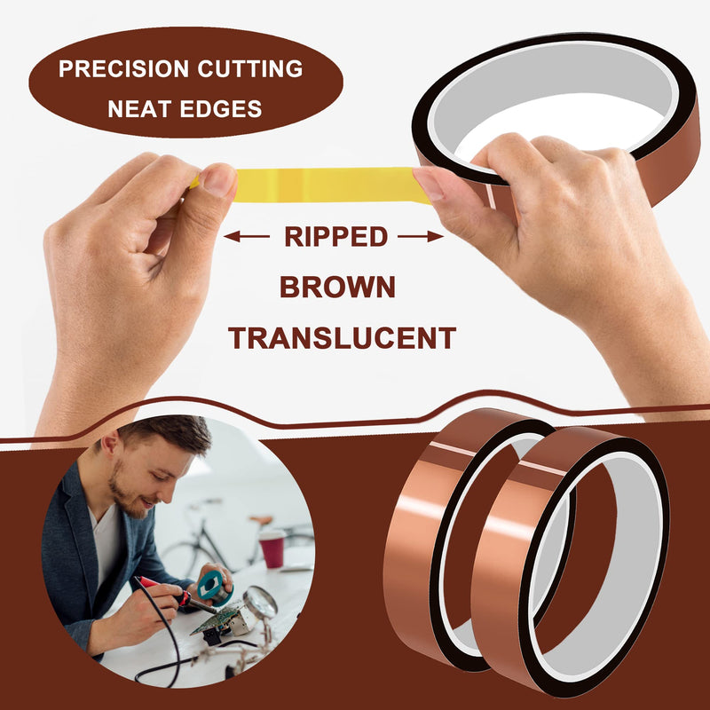 [Australia - AusPower] - MS WGO High Temperature Tape Heat Tape Heat Resistant Tape Heat Transfer Tape Heat Tape for Sublimation No Residue 10mm X 33m 108ft Brown 
