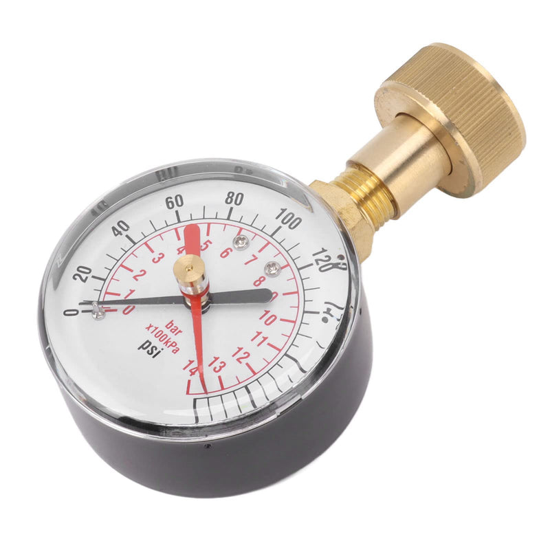 [Australia - AusPower] - Pressure Gauge, Water Pressure Tester, Aluminium Alloy, Iron, 0 to 200 Psi, Universal Water Pressure Tester with 3/4 Female Hose Thread for Replacement 