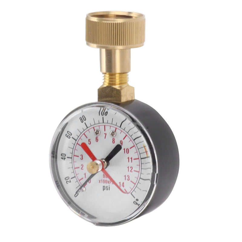 [Australia - AusPower] - Pressure Gauge, Water Pressure Tester, Aluminium Alloy, Iron, 0 to 200 Psi, Universal Water Pressure Tester with 3/4 Female Hose Thread for Replacement 