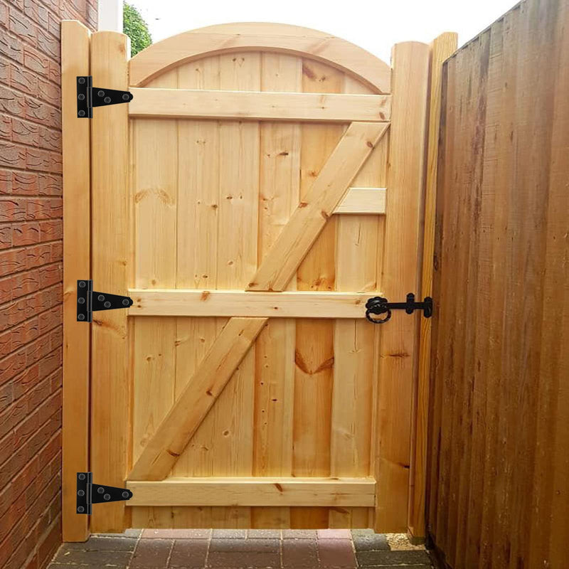 [Australia - AusPower] - 6Pack 2 Inch Black T-Strap Shed Hinge,Barn Door Hinges Heavy Duty Gate Strap Hinge T Hinges for Barn Door, Shed or Wooden Fences 2 Inch-6Pack 