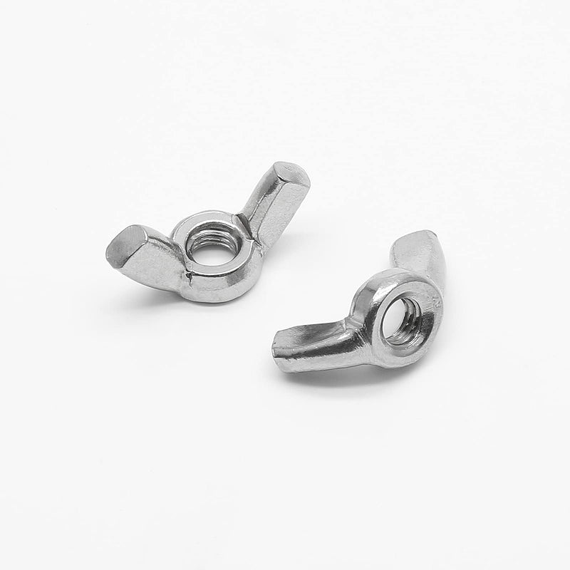 [Australia - AusPower] - 20 Pcs M5 Stainless Steel Wing Nuts, Fasteners Parts Hurrican Screws Hand Twist Tighten Ear Butterfly Nut Sliver Tone 