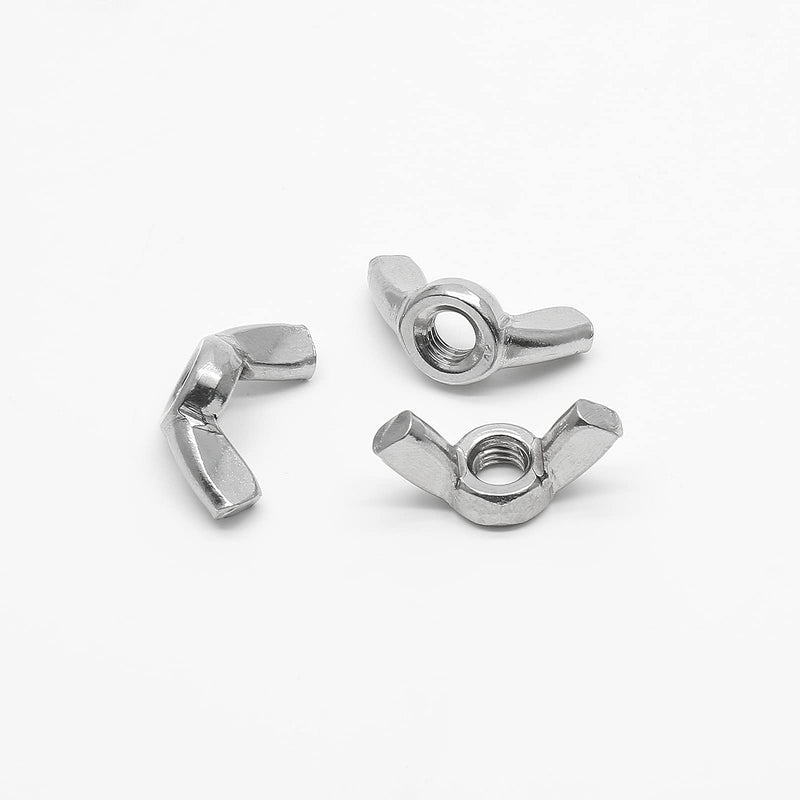[Australia - AusPower] - 20 Pcs M5 Stainless Steel Wing Nuts, Fasteners Parts Hurrican Screws Hand Twist Tighten Ear Butterfly Nut Sliver Tone 