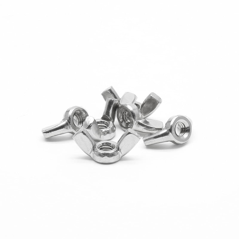 [Australia - AusPower] - 20 Pcs M5 Stainless Steel Wing Nuts, Fasteners Parts Hurrican Screws Hand Twist Tighten Ear Butterfly Nut Sliver Tone 