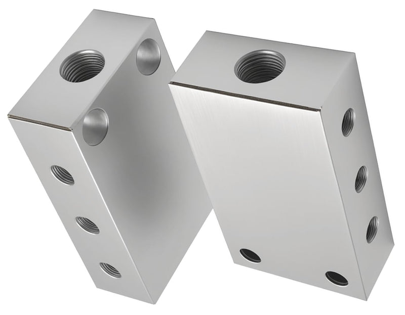 [Australia - AusPower] - NACX 2 Way 6 Port Manifold Air Block, G1/8” Intake, Pneumatic Distribution Block, Aluminum Alloy, 2Pcs 