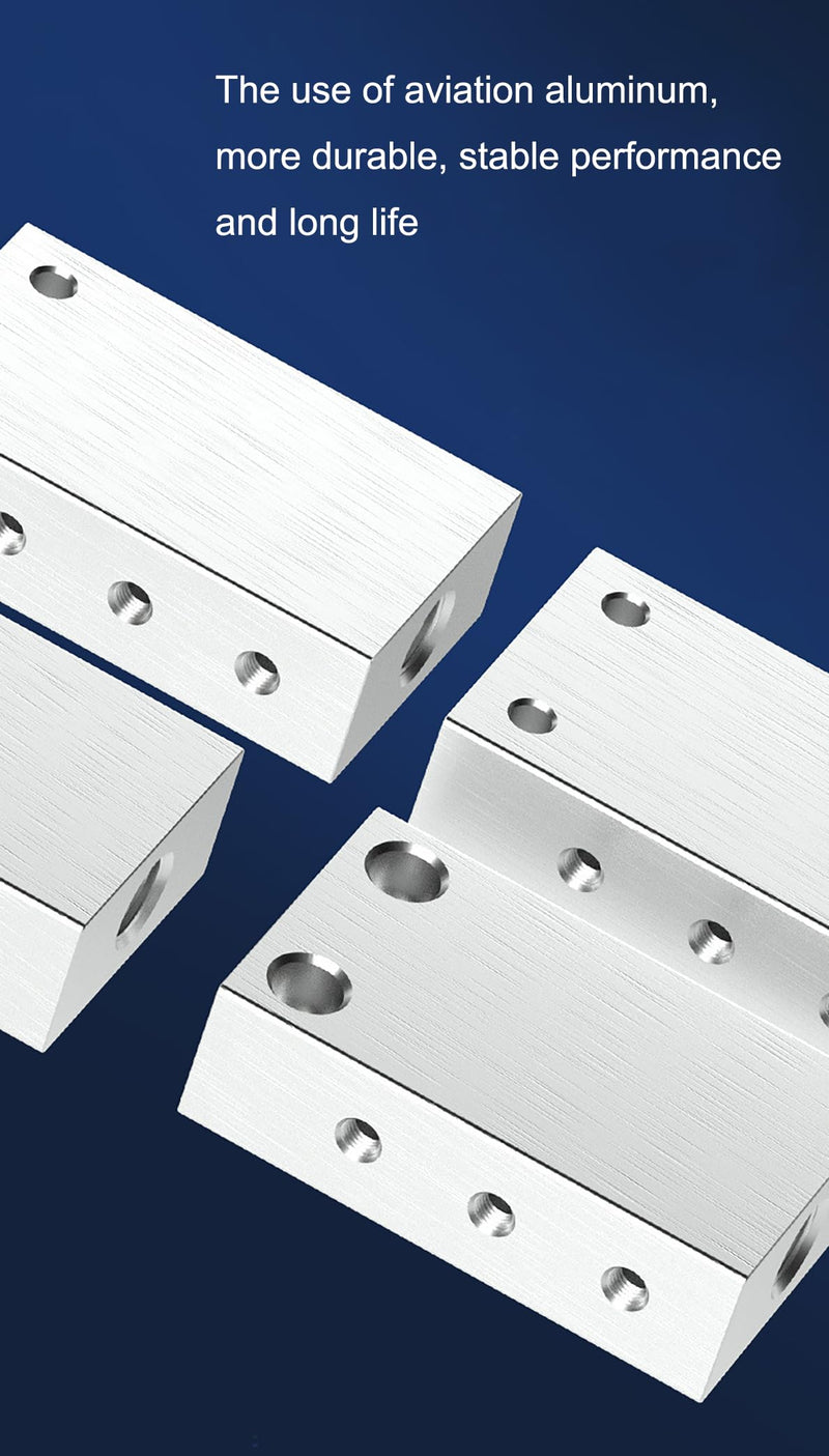 [Australia - AusPower] - NACX 2 Way 6 Port Manifold Air Block, G1/8” Intake, Pneumatic Distribution Block, Aluminum Alloy, 2Pcs 