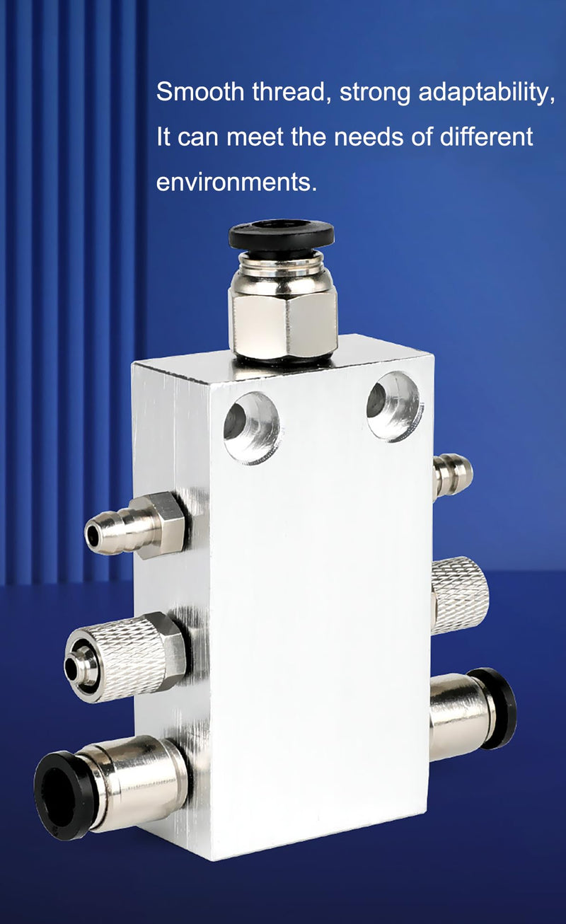 [Australia - AusPower] - NACX 2 Way 6 Port Manifold Air Block, G1/8” Intake, Pneumatic Distribution Block, Aluminum Alloy, 2Pcs 