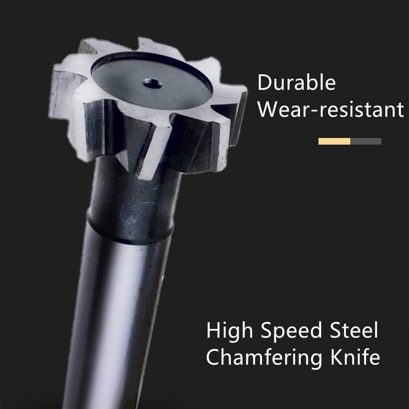 [Australia - AusPower] - HSS-AL T Slot End Mill Milling Cutter，High-Speed Steel Woodruff Keyseat Cutter, HalfRound Keyway Milling Cutter, Straight Shank, 6 Flutes, 10 x 1 x 55mm 10mm x 1mm x 55mm 